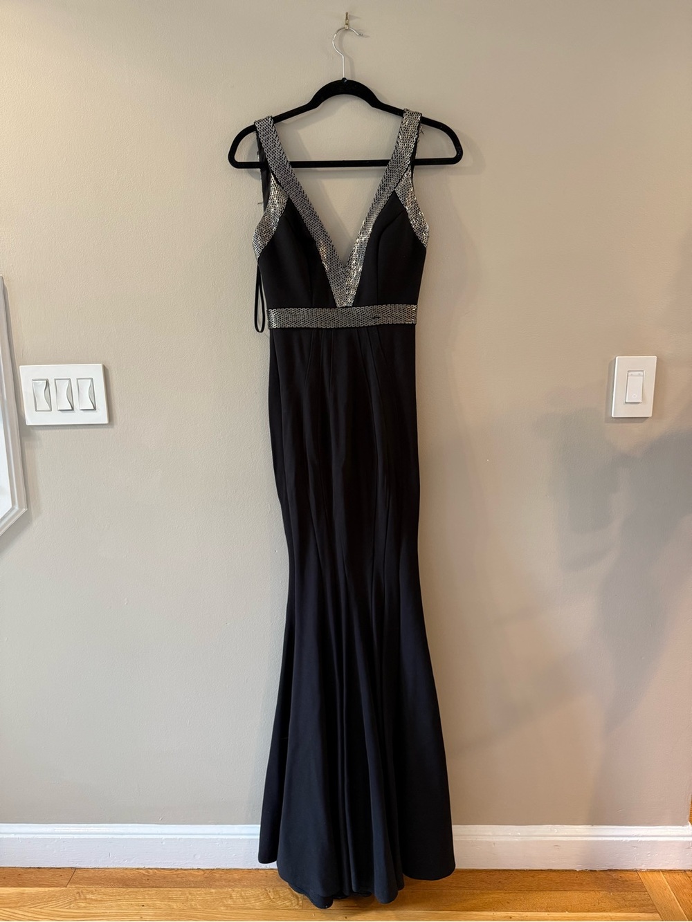 Jovani Black Evening Gown with Silver Embellishment